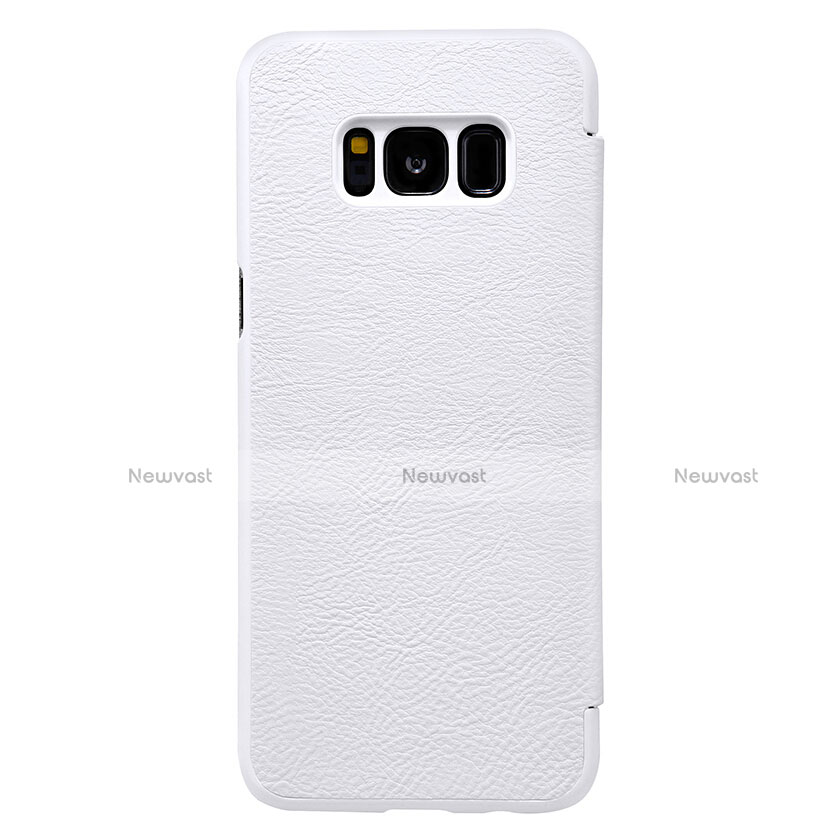 Leather Case Stands Flip Cover L01 for Samsung Galaxy S8 Plus White