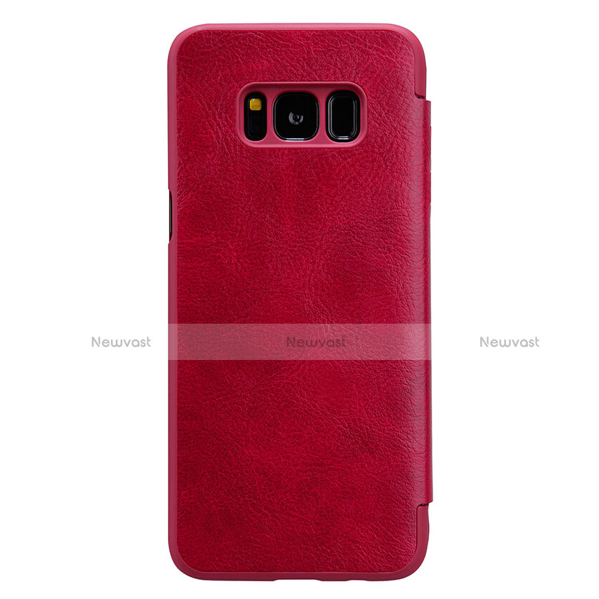 Leather Case Stands Flip Cover L01 for Samsung Galaxy S8 Red