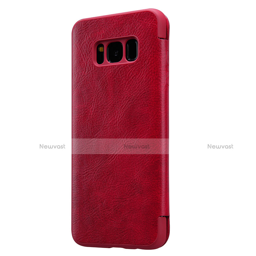 Leather Case Stands Flip Cover L01 for Samsung Galaxy S8 Red