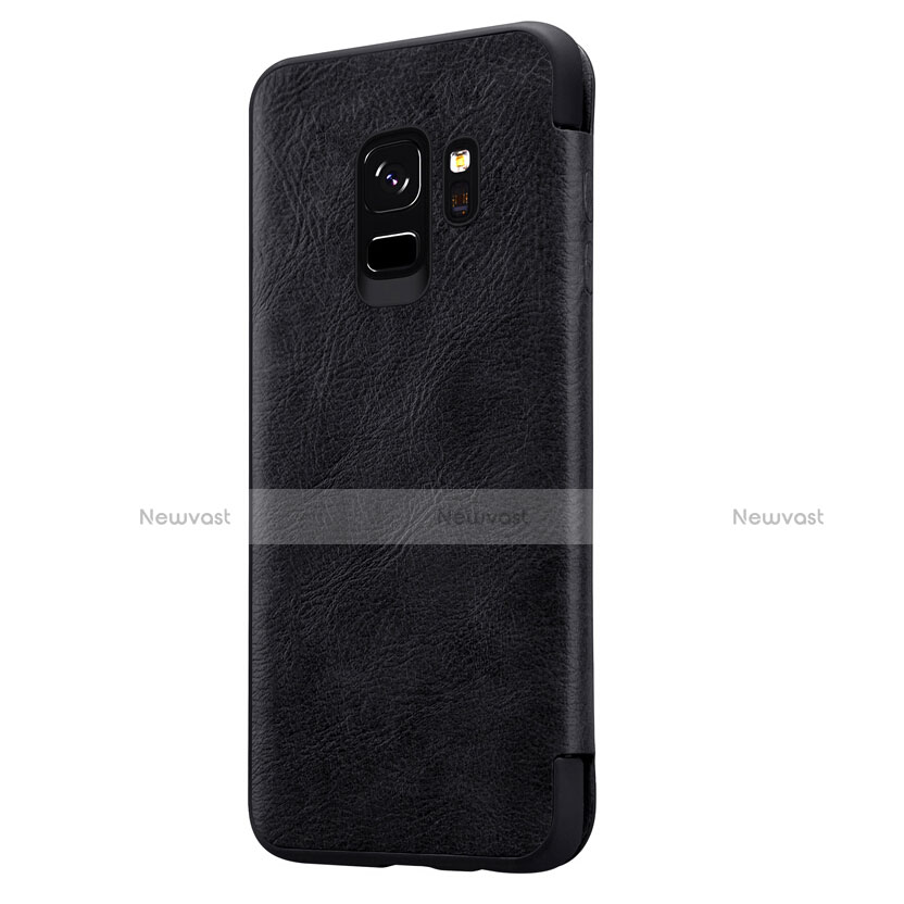 Leather Case Stands Flip Cover L01 for Samsung Galaxy S9 Black