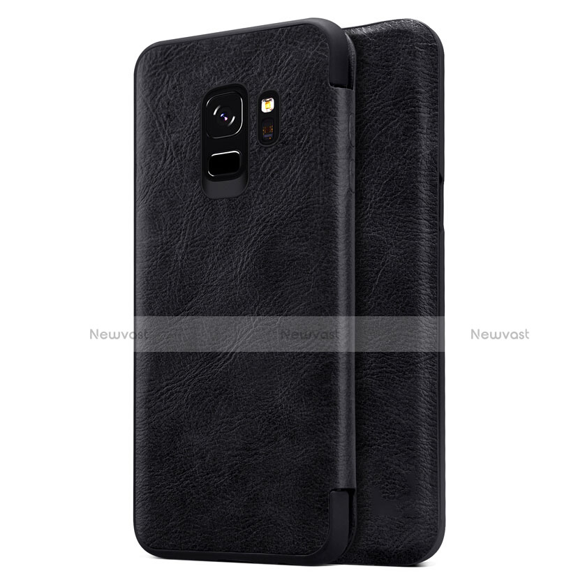 Leather Case Stands Flip Cover L01 for Samsung Galaxy S9 Black