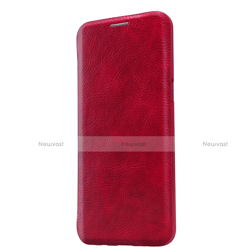 Leather Case Stands Flip Cover L01 for Samsung Galaxy S9 Plus Red