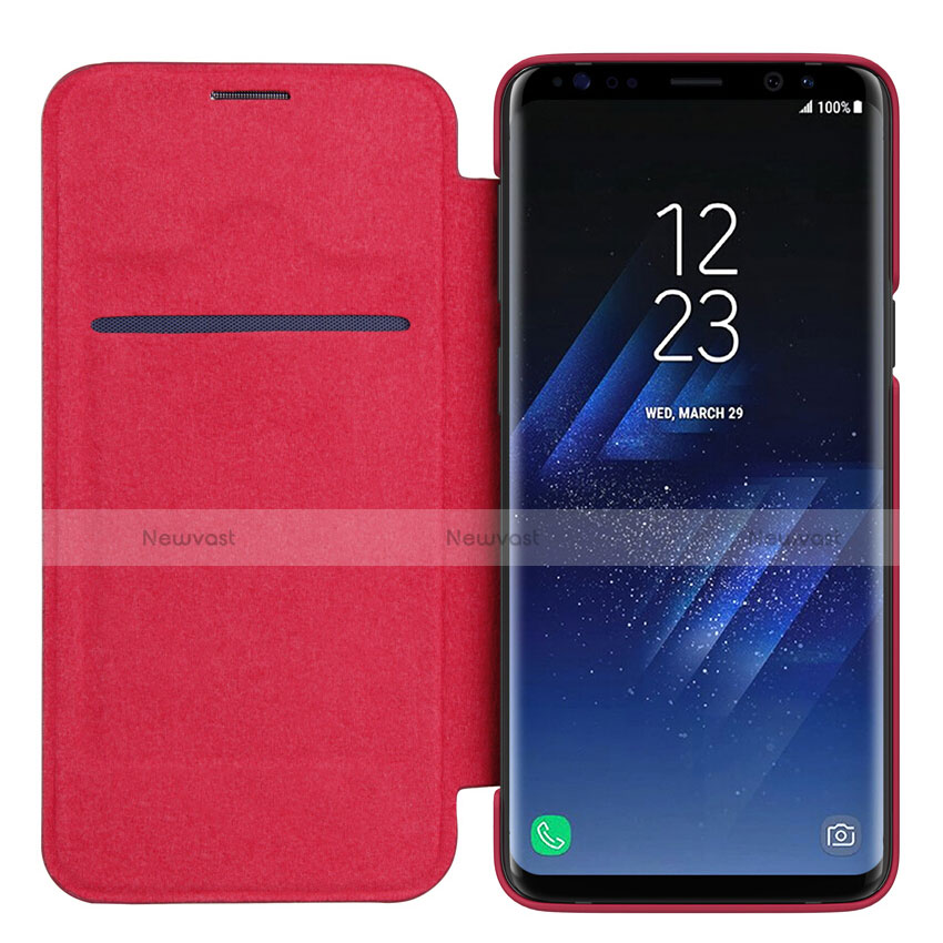 Leather Case Stands Flip Cover L01 for Samsung Galaxy S9 Plus Red