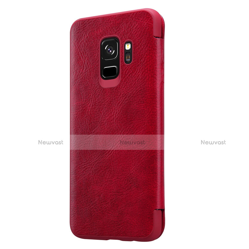 Leather Case Stands Flip Cover L01 for Samsung Galaxy S9 Red