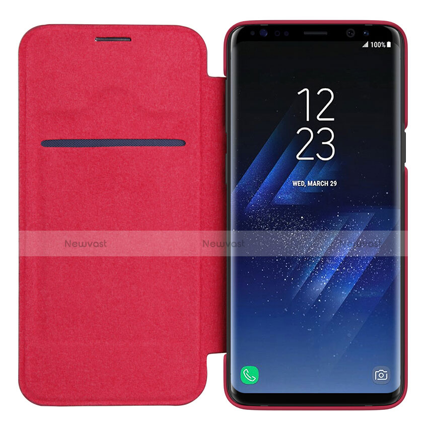 Leather Case Stands Flip Cover L01 for Samsung Galaxy S9 Red