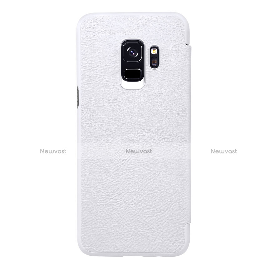 Leather Case Stands Flip Cover L01 for Samsung Galaxy S9 White