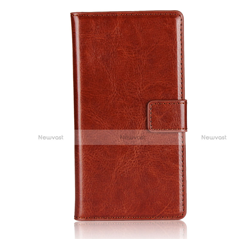 Leather Case Stands Flip Cover L01 for Sony Xperia XZ1 Compact Brown