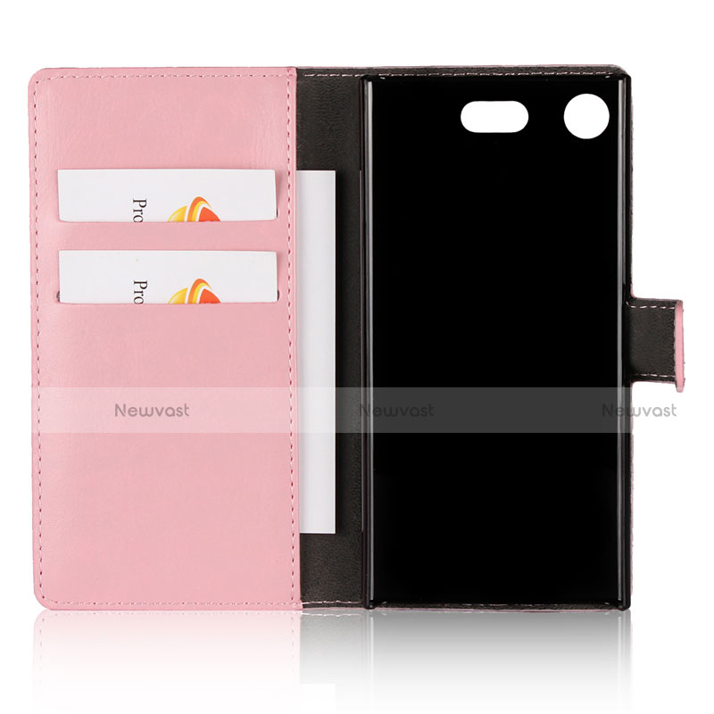 Leather Case Stands Flip Cover L01 for Sony Xperia XZ1 Compact Pink