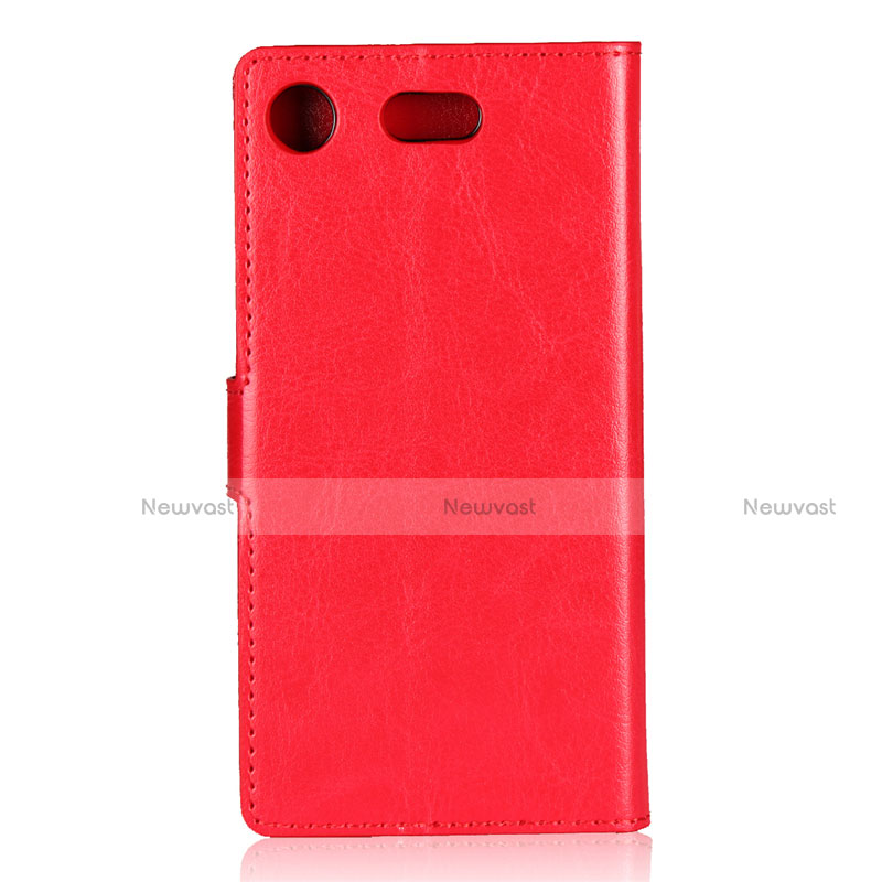 Leather Case Stands Flip Cover L01 for Sony Xperia XZ1 Compact Red