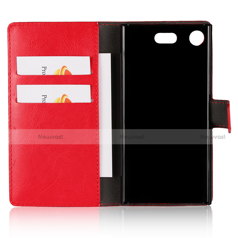 Leather Case Stands Flip Cover L01 for Sony Xperia XZ1 Compact Red