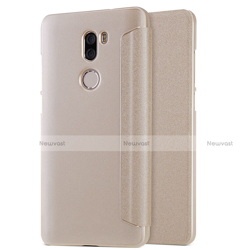 Leather Case Stands Flip Cover L01 for Xiaomi Mi 5S Plus Gold