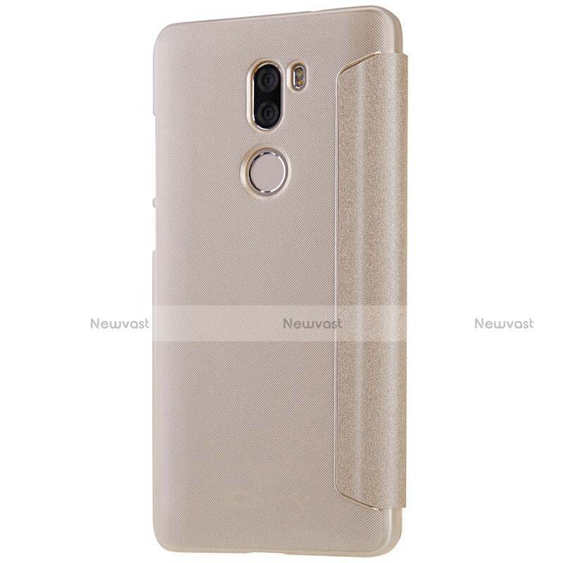 Leather Case Stands Flip Cover L01 for Xiaomi Mi 5S Plus Gold