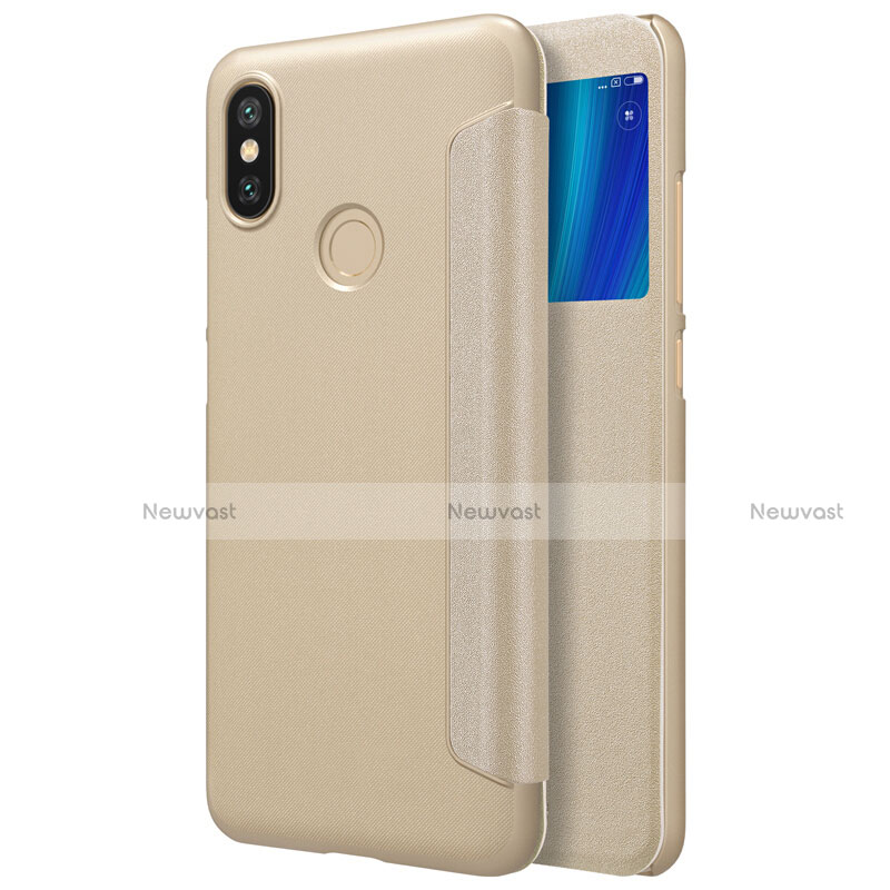 Leather Case Stands Flip Cover L01 for Xiaomi Mi 6X Gold