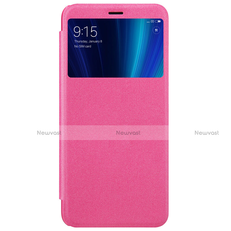 Leather Case Stands Flip Cover L01 for Xiaomi Mi 6X Hot Pink