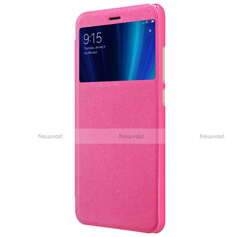 Leather Case Stands Flip Cover L01 for Xiaomi Mi 6X Hot Pink