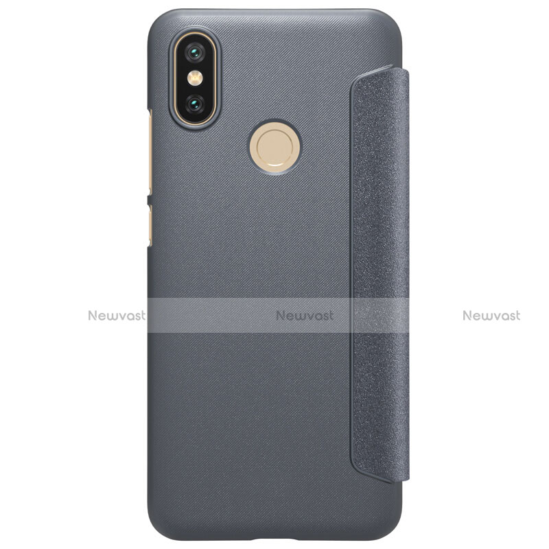 Leather Case Stands Flip Cover L01 for Xiaomi Mi A2 Black