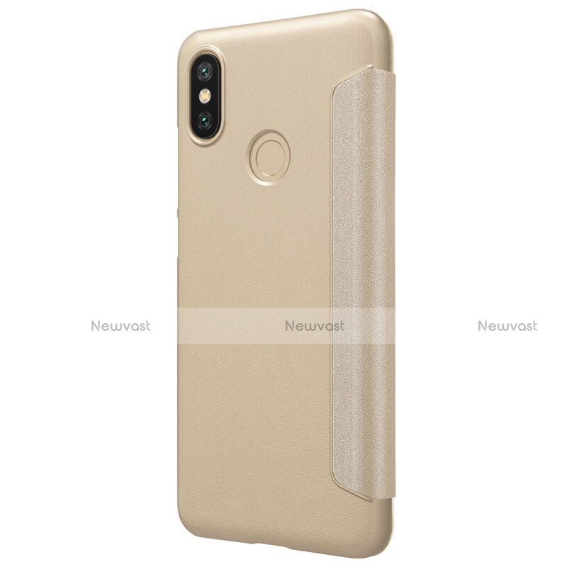 Leather Case Stands Flip Cover L01 for Xiaomi Mi A2 Gold