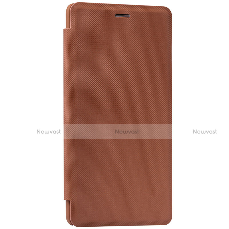 Leather Case Stands Flip Cover L01 for Xiaomi Mi Note Brown