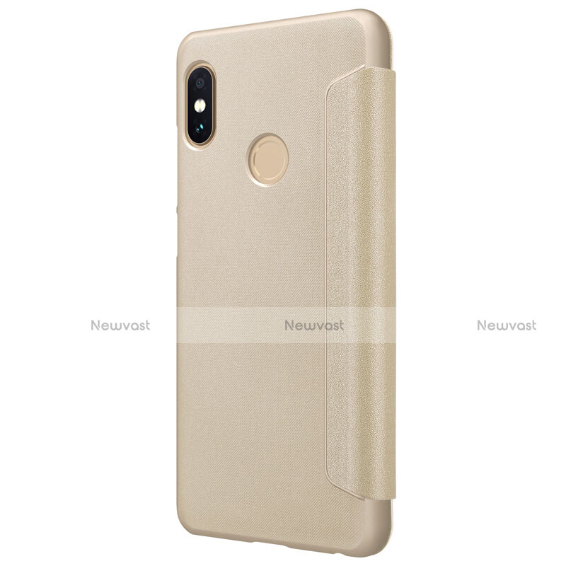 Leather Case Stands Flip Cover L01 for Xiaomi Redmi Note 5 AI Dual Camera Gold