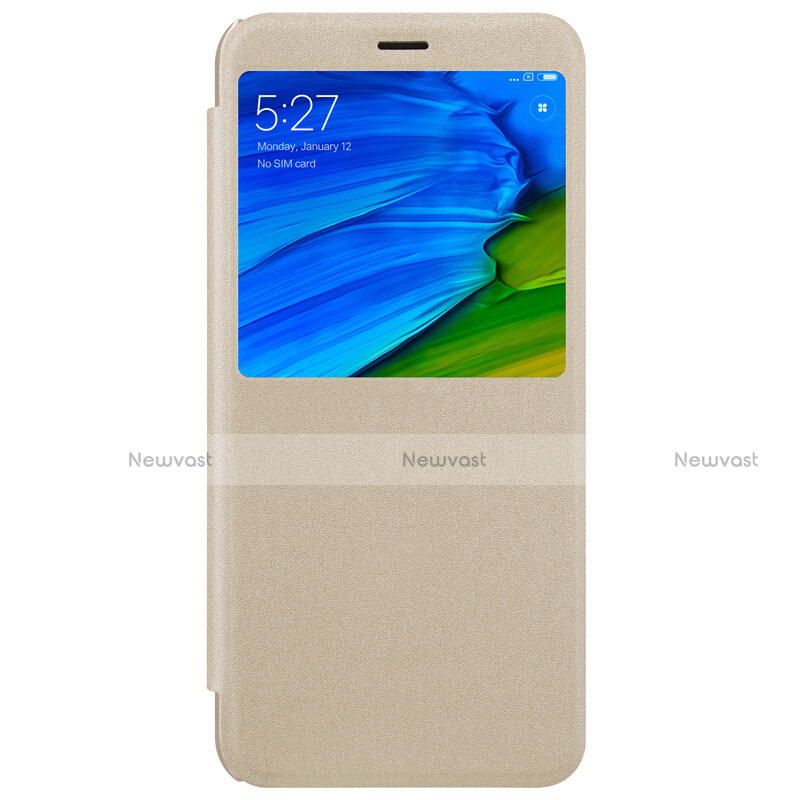 Leather Case Stands Flip Cover L01 for Xiaomi Redmi Note 5 Gold