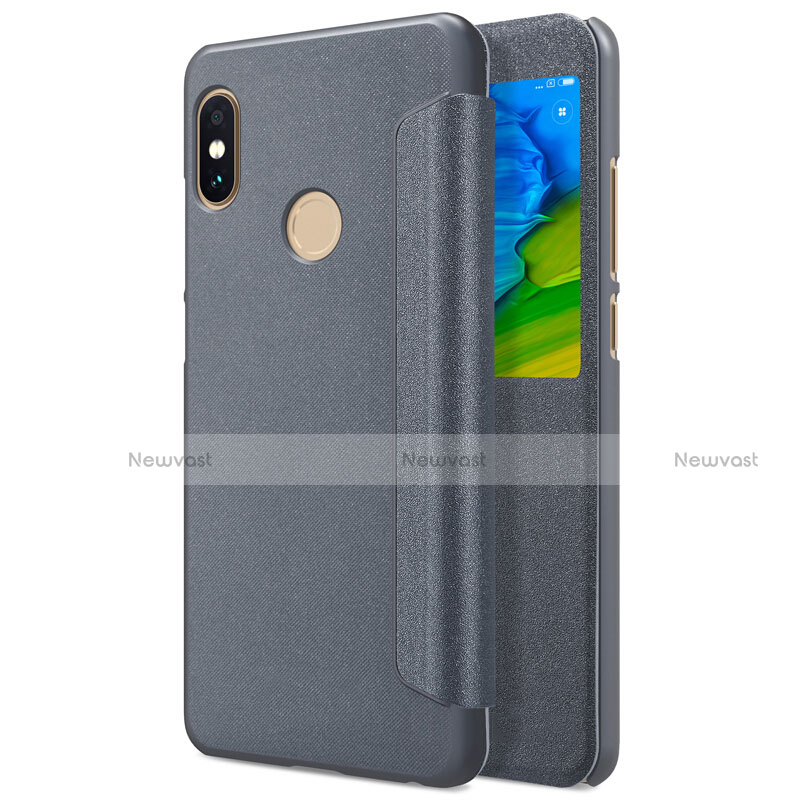 Leather Case Stands Flip Cover L01 for Xiaomi Redmi Note 5 Pro Gray