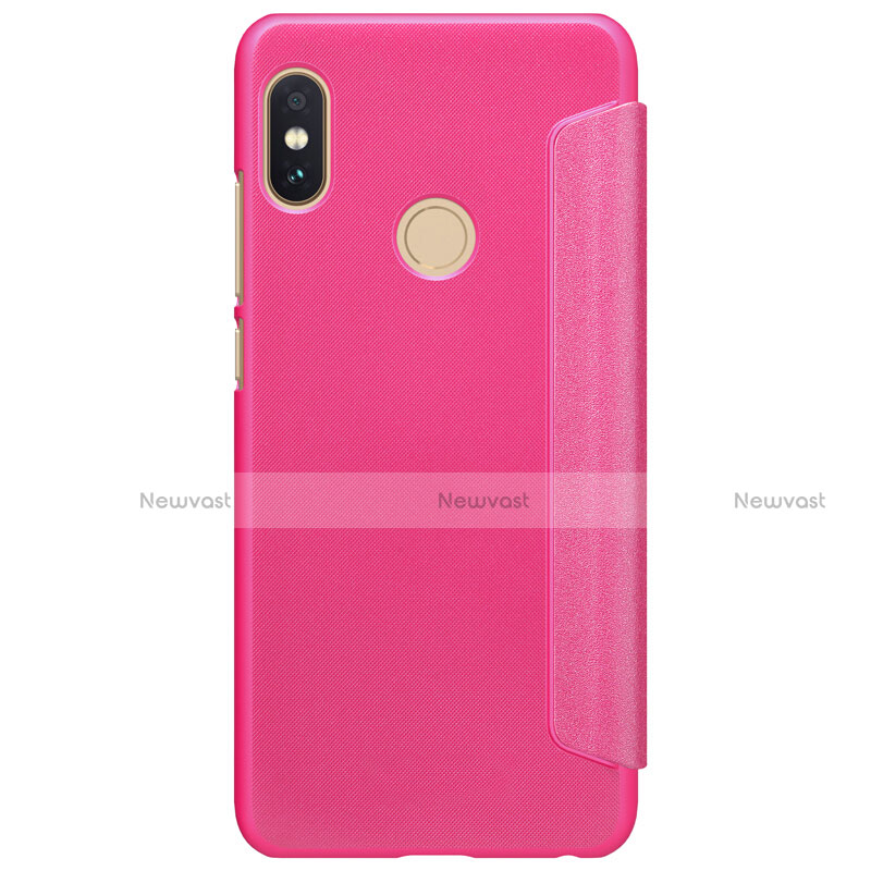 Leather Case Stands Flip Cover L01 for Xiaomi Redmi Note 5 Pro Red