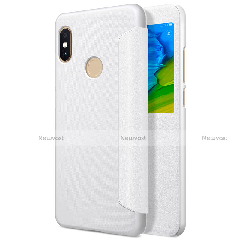 Leather Case Stands Flip Cover L01 for Xiaomi Redmi Note 5 White