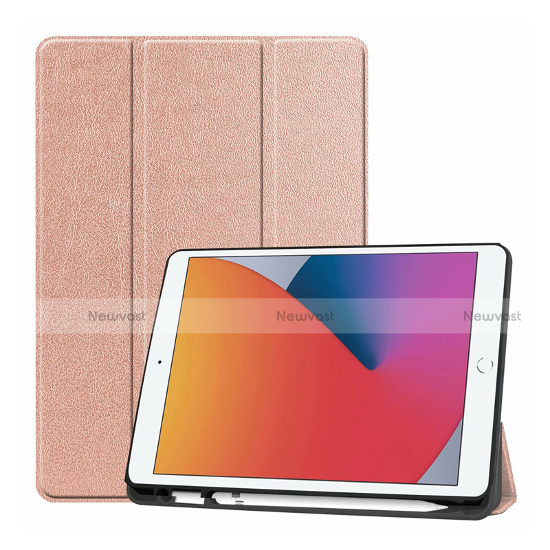 Leather Case Stands Flip Cover L01 Holder for Apple iPad 10.2 (2019) Rose Gold