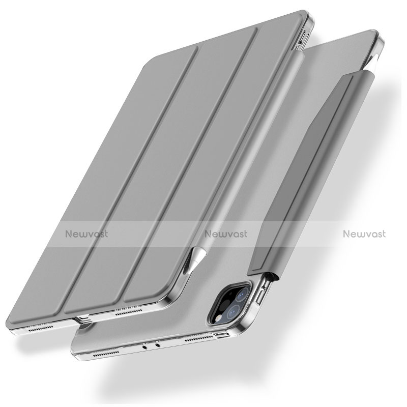 Leather Case Stands Flip Cover L01 Holder for Apple iPad Pro 11 (2021) Silver