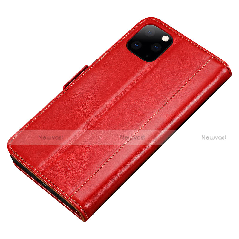 Leather Case Stands Flip Cover L01 Holder for Apple iPhone 11 Pro Max Red