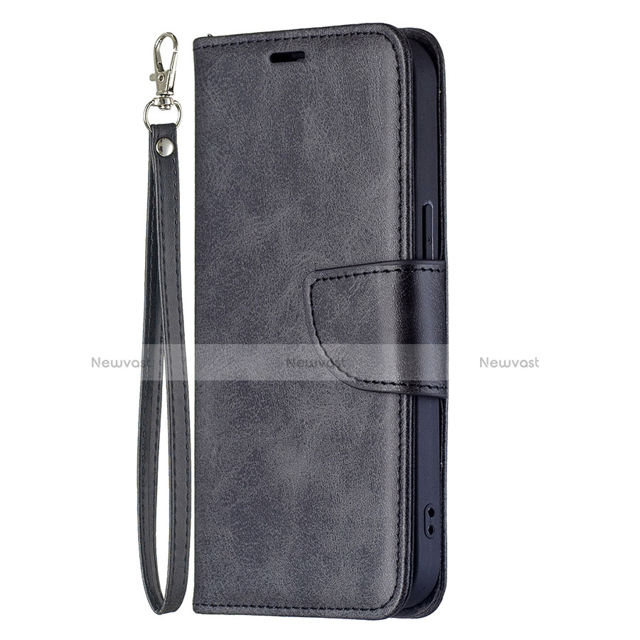 Leather Case Stands Flip Cover L01 Holder for Apple iPhone 13 Mini Black