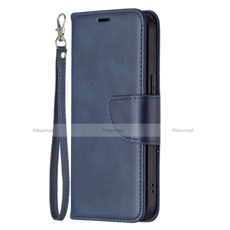 Leather Case Stands Flip Cover L01 Holder for Apple iPhone 13 Pro Max Blue