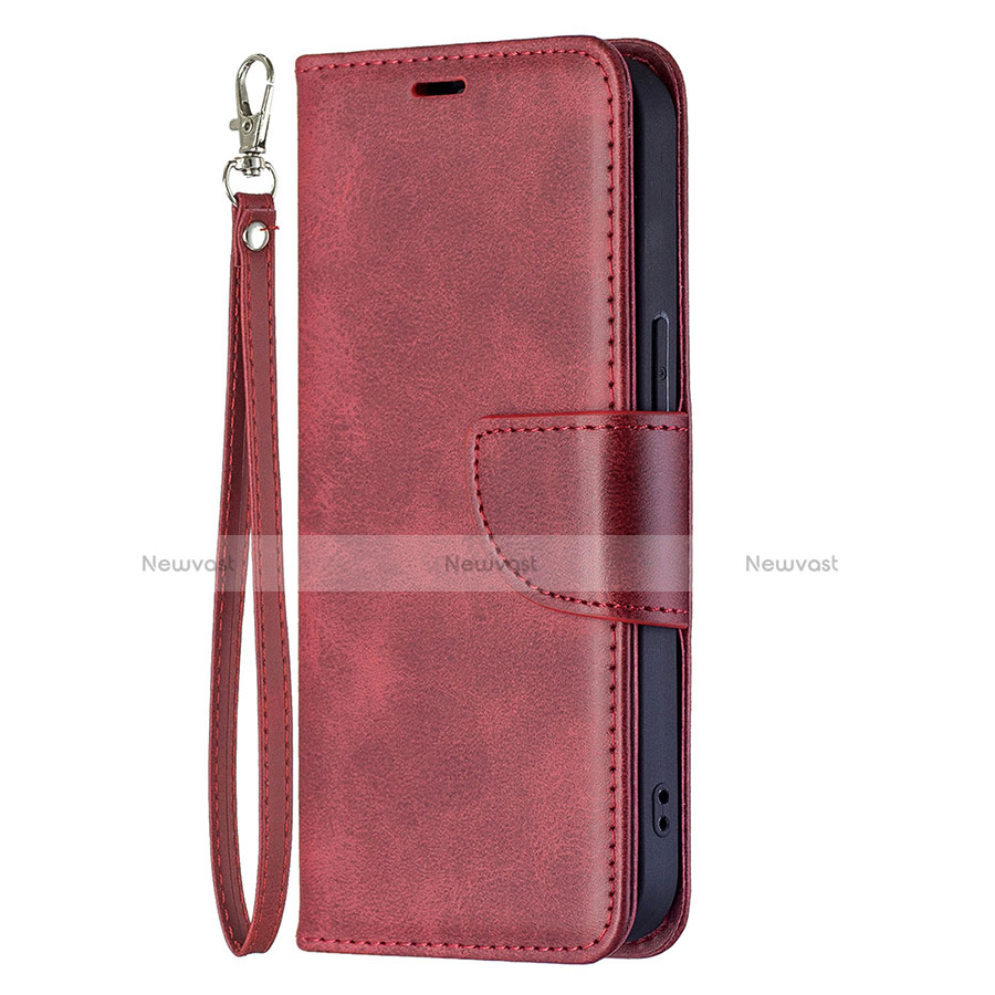 Leather Case Stands Flip Cover L01 Holder for Apple iPhone 13 Red