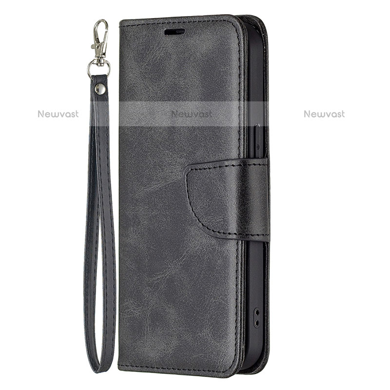 Leather Case Stands Flip Cover L01 Holder for Apple iPhone 14 Pro Black