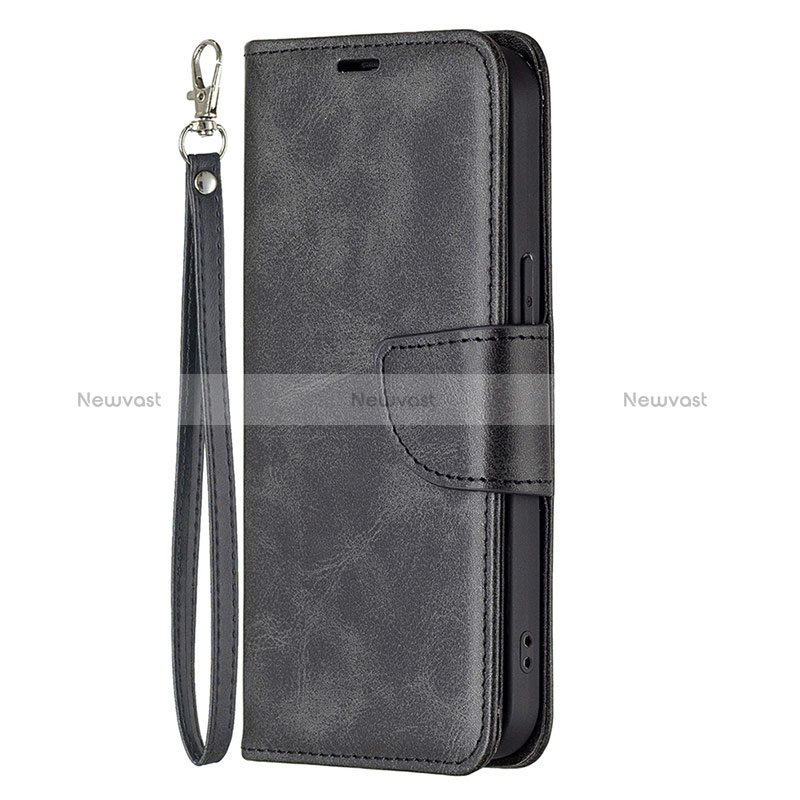 Leather Case Stands Flip Cover L01 Holder for Apple iPhone 14 Pro Max Black