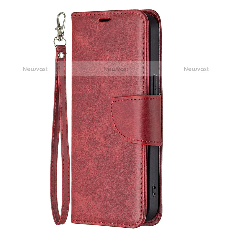 Leather Case Stands Flip Cover L01 Holder for Apple iPhone 15 Pro Max Red