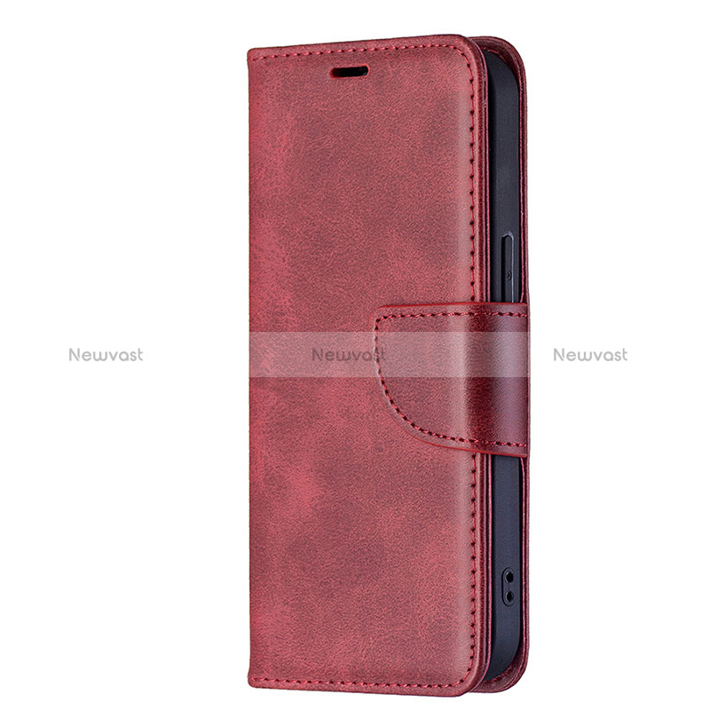 Leather Case Stands Flip Cover L01 Holder for Apple iPhone 15 Red