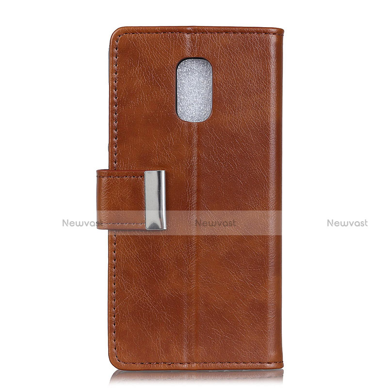 Leather Case Stands Flip Cover L01 Holder for Asus ZenFone V Live Brown