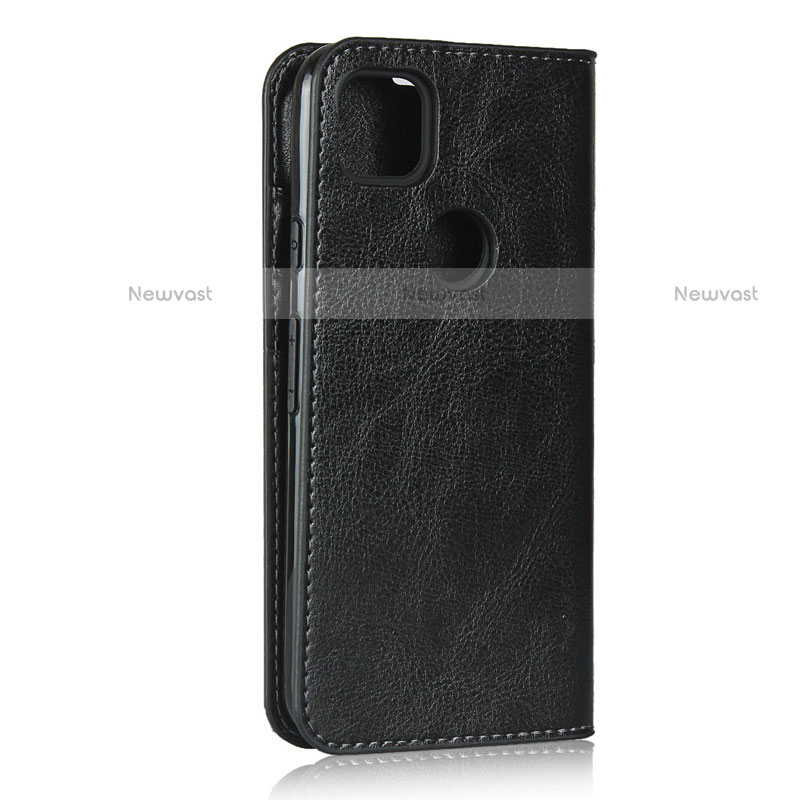 Leather Case Stands Flip Cover L01 Holder for Google Pixel 4a Black