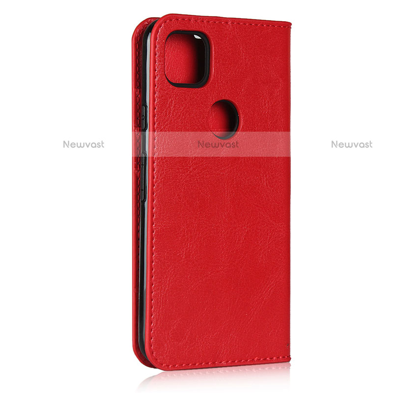 Leather Case Stands Flip Cover L01 Holder for Google Pixel 4a Red