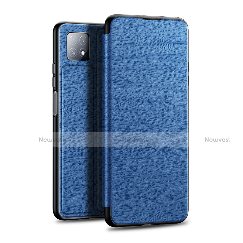 Leather Case Stands Flip Cover L01 Holder for Huawei Enjoy 20 5G Blue