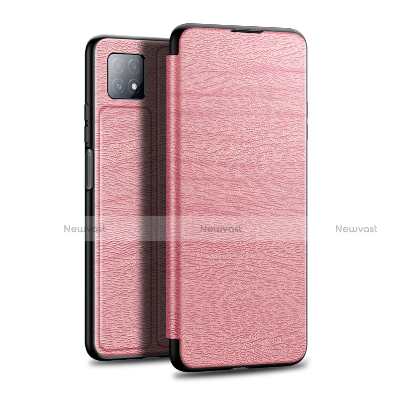 Leather Case Stands Flip Cover L01 Holder for Huawei Enjoy 20 5G Rose Gold