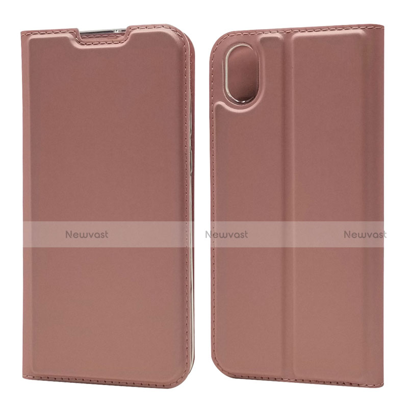 Leather Case Stands Flip Cover L01 Holder for Huawei Enjoy 8S Rose Gold