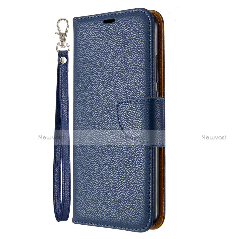 Leather Case Stands Flip Cover L01 Holder for Huawei Honor 9C Blue