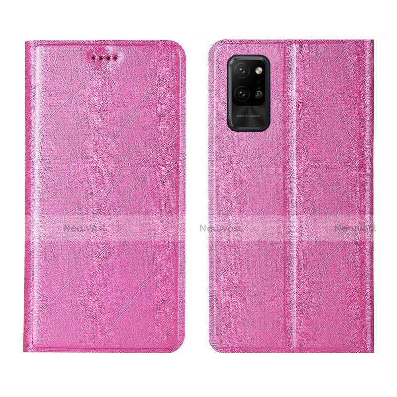 Leather Case Stands Flip Cover L01 Holder for Huawei Honor Play4 Pro 5G Pink