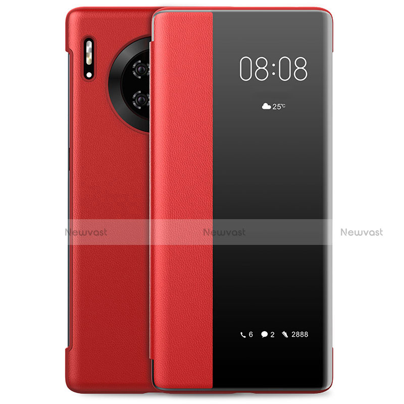 Leather Case Stands Flip Cover L01 Holder for Huawei Mate 30 5G Red