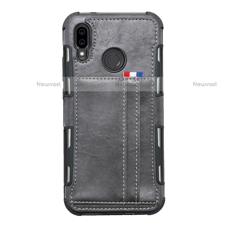 Leather Case Stands Flip Cover L01 Holder for Huawei P20 Lite Gray