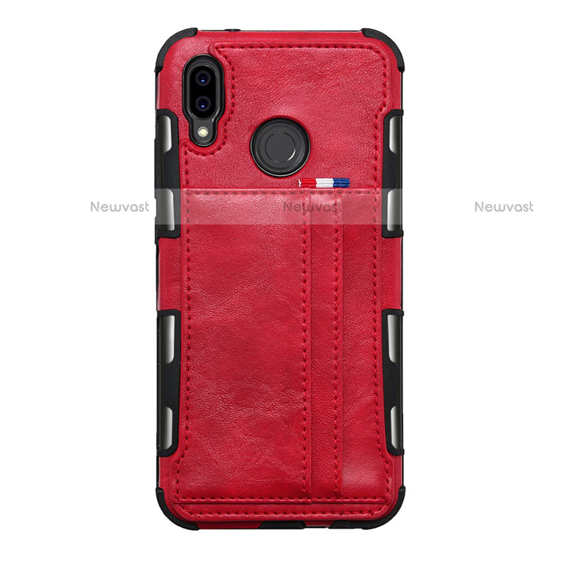 Leather Case Stands Flip Cover L01 Holder for Huawei P20 Lite Red