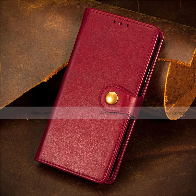 Leather Case Stands Flip Cover L01 Holder for Motorola Moto Edge 20 Pro 5G Red