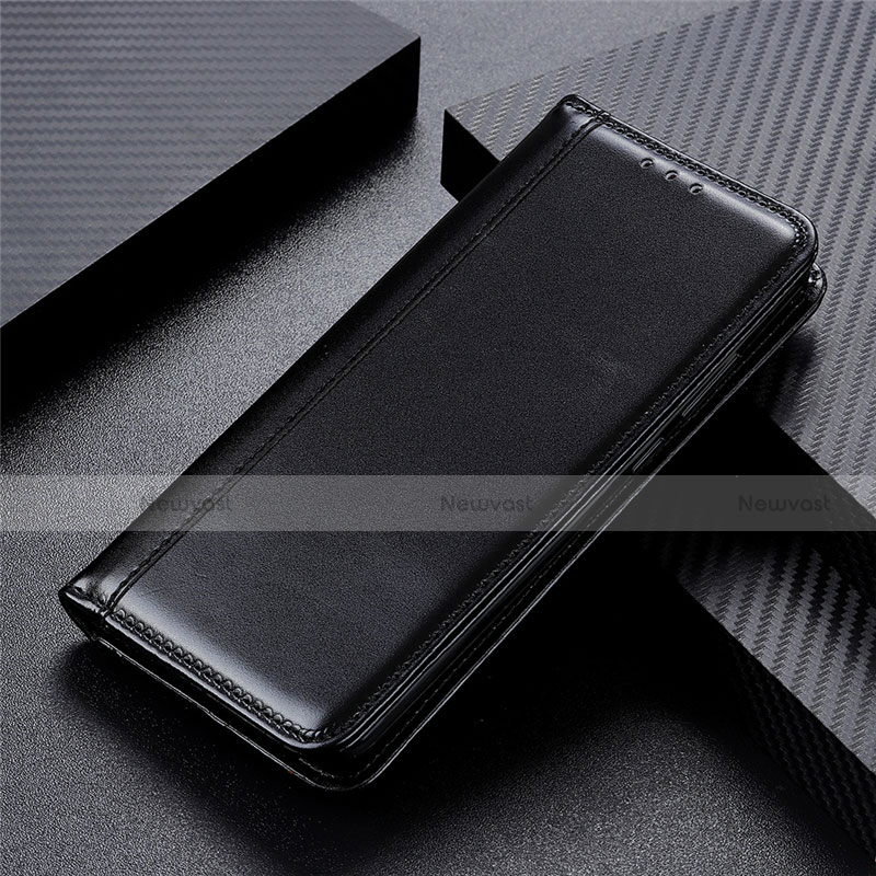 Leather Case Stands Flip Cover L01 Holder for Motorola Moto One Fusion Black